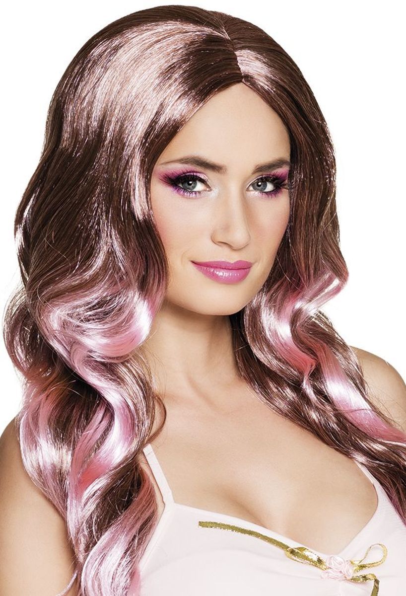 Boland Pruik Fay bruin/pink