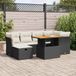 Maison Exclusive - Ensemble de meubles de jardin 7 pièces avec canapé et coussins, noir, en polyrotin