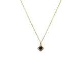 Lucardi Dames Stalen goldplated vintage ketting met zwart zirkonia - Ketting - Staal - Goudkleurig - 47 cm