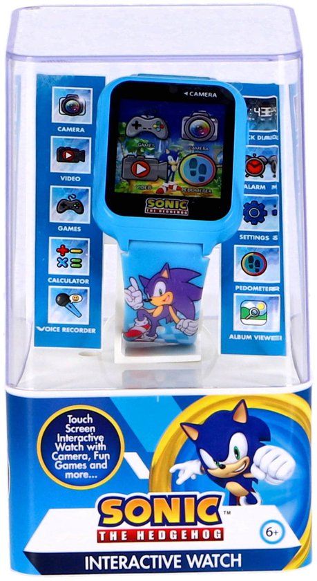 Accutime Sonic Smartwatch voor Kinderen - Blauw - Selfie Camera, Games, Fitness Tracker