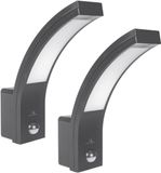 Maclean Wandlamp set van 2 stuks - LED-lamp met infrarood bewegingssensor MCE244 GR - 750lm 10W IP54 - Grijs