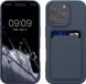 kwmobile telefoonhoesje geschikt voor Apple iPhone 16 Pro - Hoesje met pasjeshouder - TPU case in donkerblauw