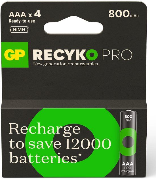 GP ReCyko Pro Oplaadbare AAA batterij (potlood) NiMH 800 mAh 1.2 V 4 stuk(s)