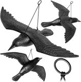 KADAX Vogelafschrikmiddel van kunststof, vliegende kraai, vogelafweer, duivenafweer, duivenverschrikker, vogelverschrikker, zwarte raaf tegen duiven (1 stuk)