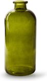 Jodeco Bloemenvaas Jardin - transparant groen glas - D11 x H25 cm - flesvaas