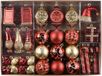 Unyqoos® Set van 100 boules de Noël rouges et or