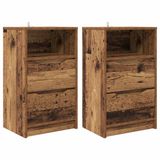 vidaXL Nachtkastjes 2 stuks Oud hout 40 x 30 x 67 cm Bewerkt hout