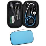 GIMA Stethoscoop-etui, stijve beschermhoes voor klassieke stethoscoop met enkele slang, voorgevormde binnenruimte, binnenzak voor accessoires en buitenhandvat, turquoise-blauw, afmetingen 28 x 16 x 5