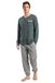 ADMAS Pyjama d'hiver à manches longues pour homme, 100 % coton