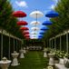 Merkloos Paraplu Tuin Versiering - Set van 15 stuks - Rood-Wit-Blauw - Diameter 130 cm