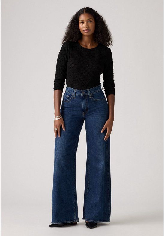 Levi's 728 wijde pijpen jeans dames W27 X L32 Blauw