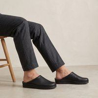 Rohde Pantoffels zwart Leer 370406