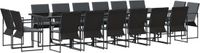 vidaXL Eettafel Set - Zwart - Staal - 17-delig