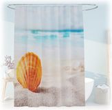 Merkloos Relaxdays douchegordijn - 180x200 cm - anti-schimmel - wasbaar - polyester - zee
