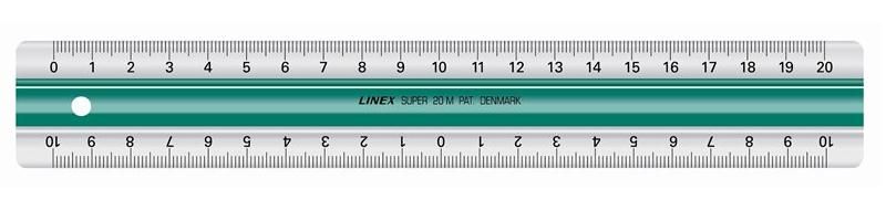 Linex Lineaal Wit/Groen Rubber 1 stuk