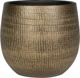 Ter Steege Plantenpot - metaal look - goudkleurig - D26 x H25 cm
