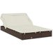 Transat Bain De Soleil 2 Places Avec Toit Pliable Marron 213x118x97 Cm