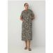 Mikadisa Robe chemise en viscose et lin imprimé animalier femme