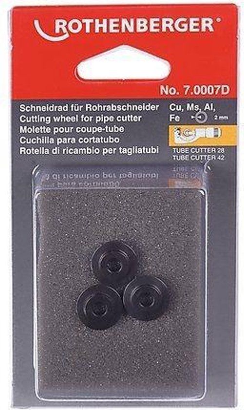 ROTHENBERGER snijwieltje voor ROTRAC 28/42, Cu-Al-Fe, 3 stuks