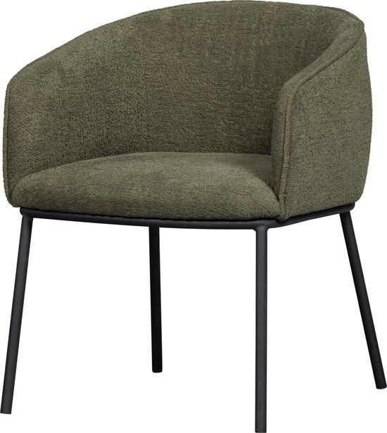 WOOOD Leon Eetkamerstoel - Bouclé - Forest Green