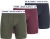 Jack & Jones Slip Jacadrian Solid Boxer Briefs 3 Pack 12300892 Windsor Wine/sky Captain Hommes Taille - L