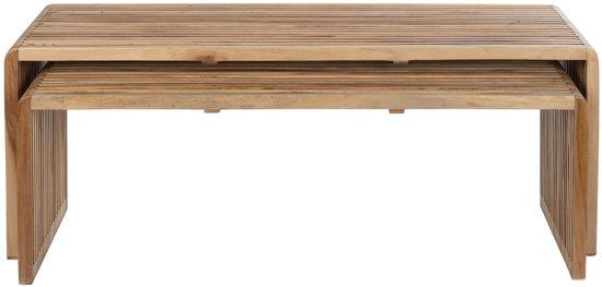 Housecraft Living Djia Salontafel Rechthoekig Teak Hout - Set van 2