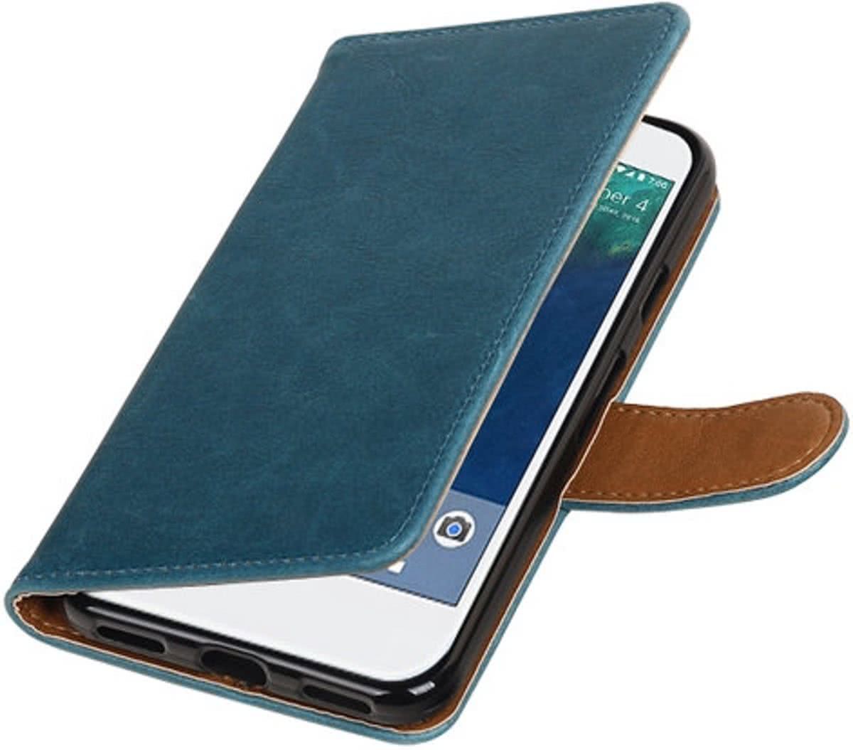 Best Cases Blauw Pull-Up PU booktype wallet cover hoesje voor Google Pixel