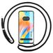Tumundosmartphone Transparante beschermhoes voor Oppo A58 4G, met zwart koord