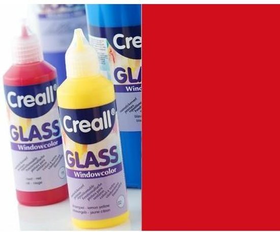 Creall Glass - glasstickerverf donker rood 1 Fles - 80 Mililiter 20518