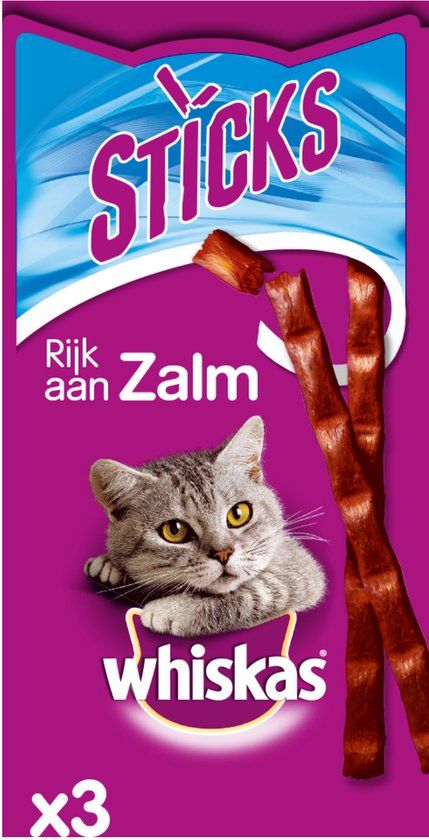 Whiskas Sticks Kattensnack Zalm 18 g