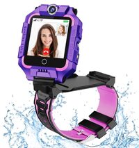 OKYUK 4G Kids Smart Horloge voor Jongens Meisjes, 2022 Waterdichte Veilige Smartwatch, GPS Tracker Calling SOS Camera WiFi, voor Kinderen Studenten 4-10Y Verjaardag (Paars T10)