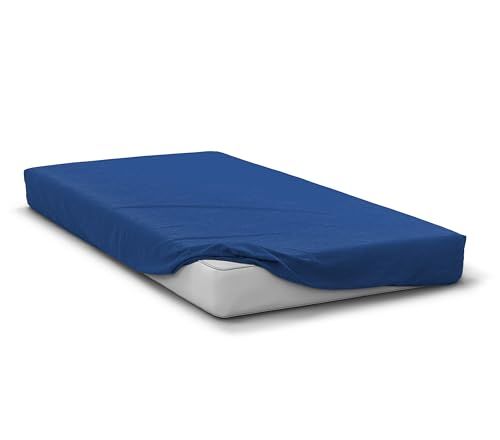 Hoeslaken, HOME LINGE PASSION Verstelbaar onderlaken HP71763 Blauw 90 x 190 + 30 cm