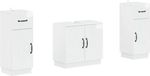 vidaXL - 3-delig - badkamerkast - set - HOORN - Hoogglans - Wit - Bewerkt - hout