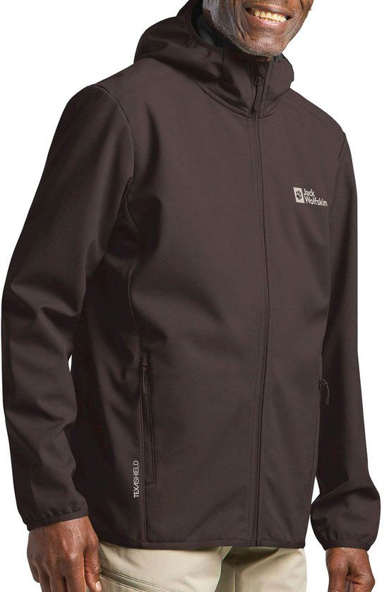 Jack Wolfskin Bornberg Softshell Jas Heren - Donkerbruin - Maat S - Heren - Herfst/Winter 2025