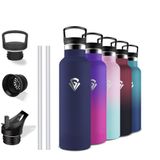 Grsta Thermosfles, 500 ml, BPA-vrij, drinkfles met rietje, lekvrij, kinderfles, houdt 12 uur warm / 24 uur koud, thermos voor school, camping, kantoor, koffie
