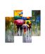 Homemania Paraplu muurschildering, 4 stuks, kunst en graffiti, voor woonkamer, slaapkamer, meerkleurig, 76 x 0,3 x 50 cm, HM204PMDF63, MDF