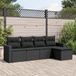 Maison Exclusive - Ensemble de meubles de jardin 5 pièces avec canapé et coussins, noir, en polyrotin