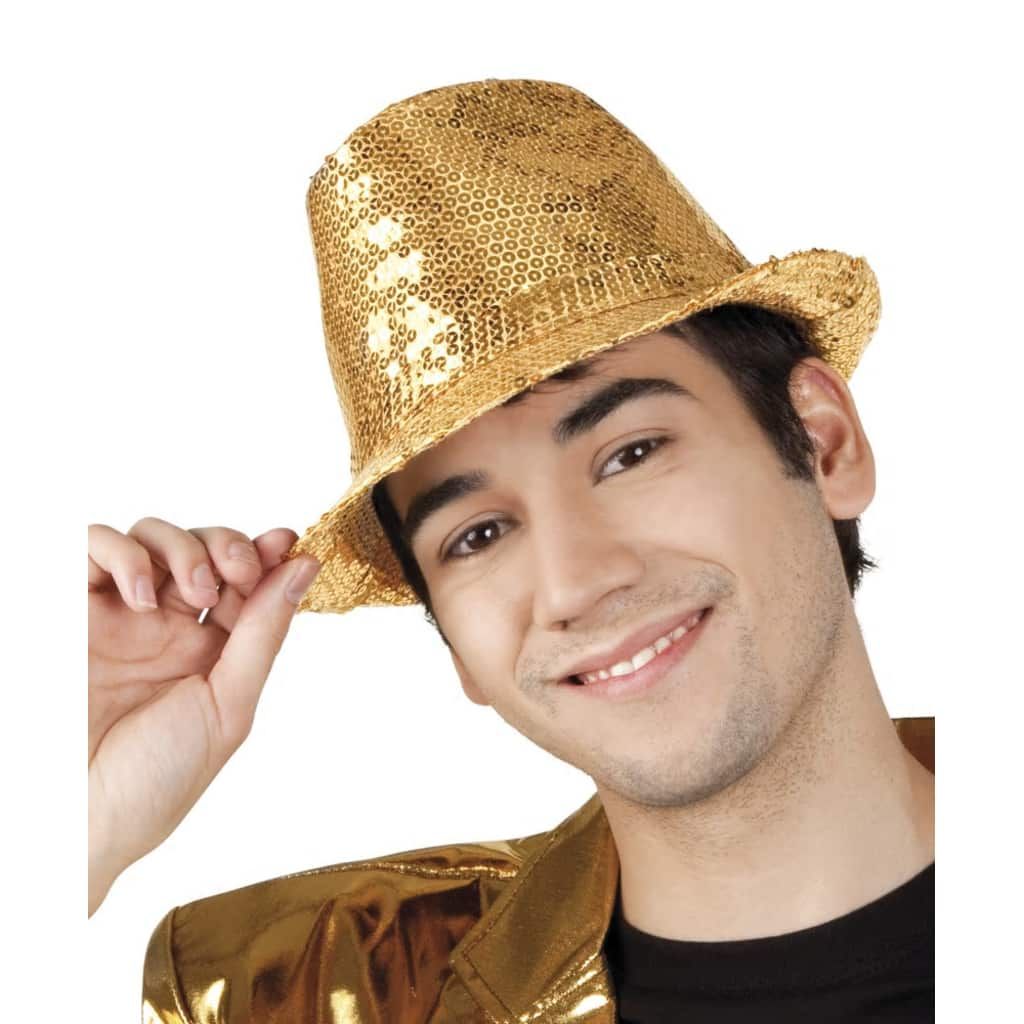 Boland Popstar Sequins Hoed Unisex One Size Goud