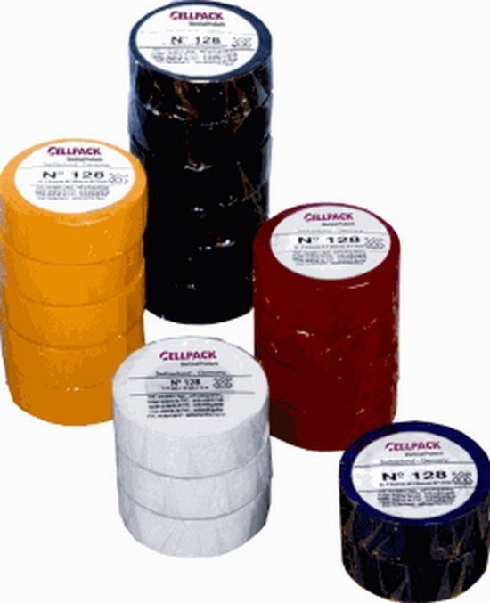 Cellpack CELP zelfkl tape 128 PVC geel/groen 10mx15mm UV-bestendig