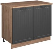 Vicco Wastafelkast Fame-Line, Donkergrijs/Goudkleurig Eiken, 100 cm