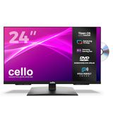 Cello C2426TZF 24" Smart LED TV/DVD met Tizen OS van Samsung, Gaming Hub, Pitch Perfect Speaker, Bluetooth, ideaal voor keuken en slaapkamer, triple-tuner