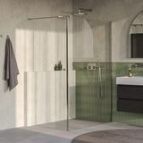 Brauer Oblivion - Inloopdouche - Helder Glas - 140 x 200 cm - met Zijwand 40 cm - incl. Glascoating - PVD RVS-Kleurig Geborsteld