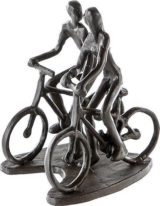 Gilde Handwerk Beeld Sculptuur Fietsers Metaal Zwart