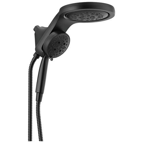 Delta Faucet 58680-BL25 HydroRain H2Okinetic 5-Setting 2-in-1 Matte Black Shower Head with Handshower