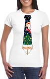 Bellatio Decorations Shoppartners Bv Fout kersttrui t-shirt - wit - met kerstboom stropdas print - voor dames S
