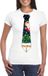 Bellatio Decorations Shoppartners Bv Fout kersttrui t-shirt - wit - met kerstboom stropdas print - voor dames S
