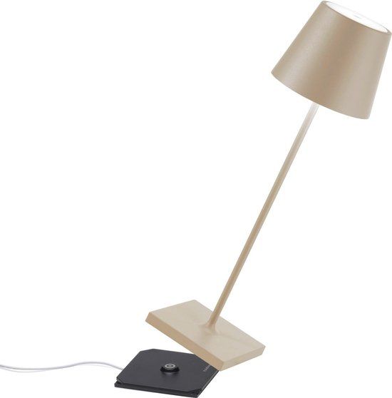 Zafferano Poldina Pro Tafellamp - Oplaadbaar - Crème - Dimbare LED - 38cm