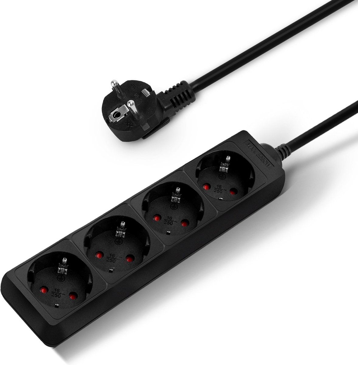 Aigostar 20MNX Stekkerdoos - 4-voudig - 3 meter - Zwart