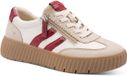 Tamaris WIDE FIT Dames Sneaker 8-83729-45 435 Beige Leer/Textiel/Imitatieleer Rubber Plateau Hak