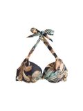 Next Dames Vormgevende Bikinihaltertop met Vulling en Beugels - Dierenprint - Zwart Luipaard Palm